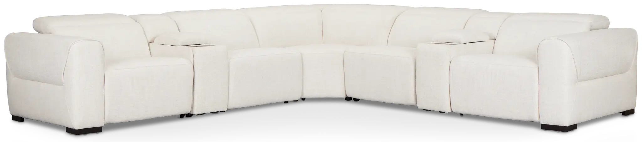 Ellis Light Beige Fabric Large Dual Power Reclining Two-arm Sectional Ellis Light Beige Fabric Large Dual Power Reclining Two-arm Sectional