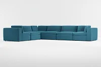 Destin Joya Teal Velvet 6-piece Modular Sectional