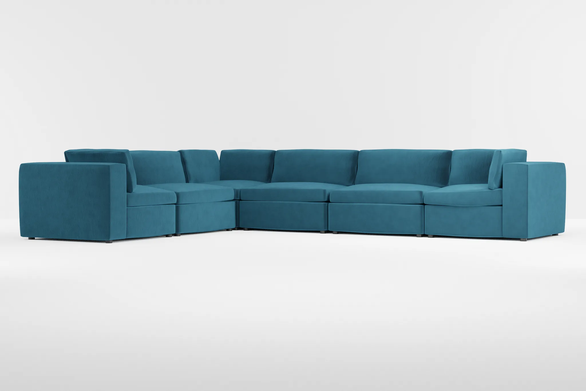 Destin Joya Teal Velvet 6-piece Modular Sectional