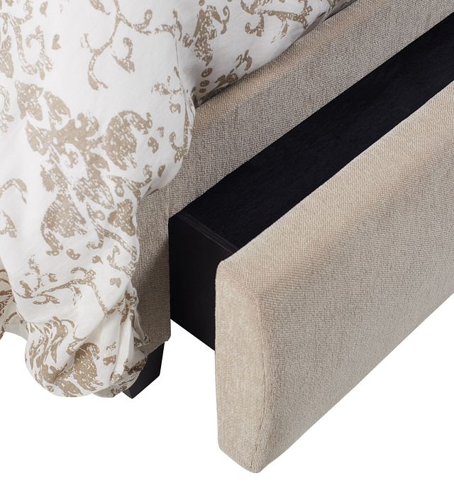 Cora Taupe Uph Platform Storage Bed