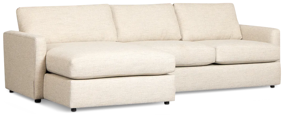 Maxwell Light Gray Fabric Left Chaise Sectional