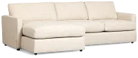 Maxwell Light Gray Fabric Left Chaise Sectional