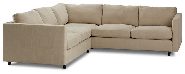 Simone Beige Fabric Small Two-arm Sectional (2)