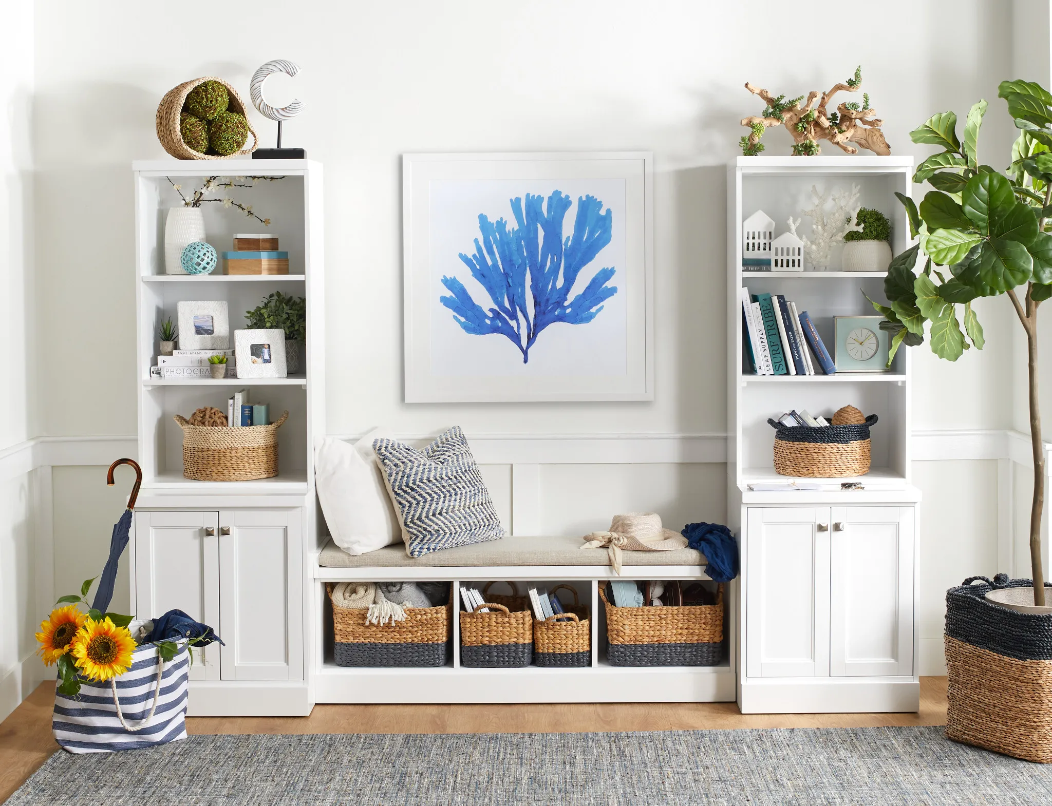 Newport White 106" Door Entryway