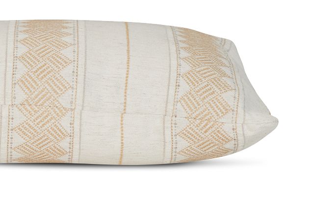 Hermione Gold Fabric Lumbar Accent Pillow