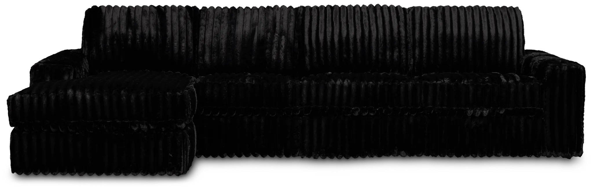 Teddy Black Fabric Small Left Chaise Sectional