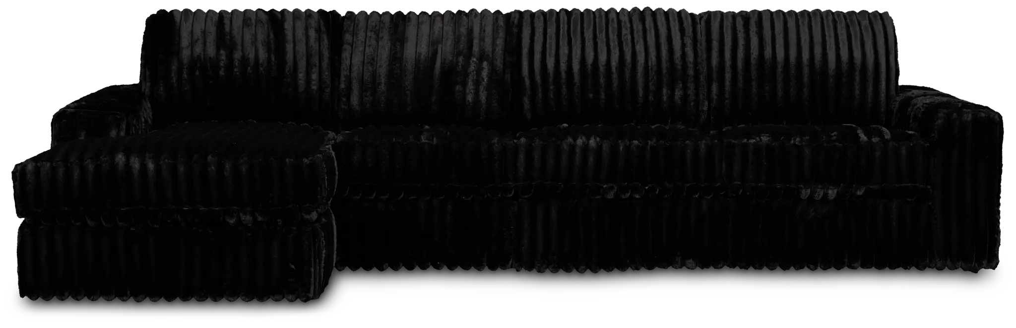 Teddy Black Fabric Small Left Chaise Sectional Teddy Black Fabric Small Left Chaise Sectional