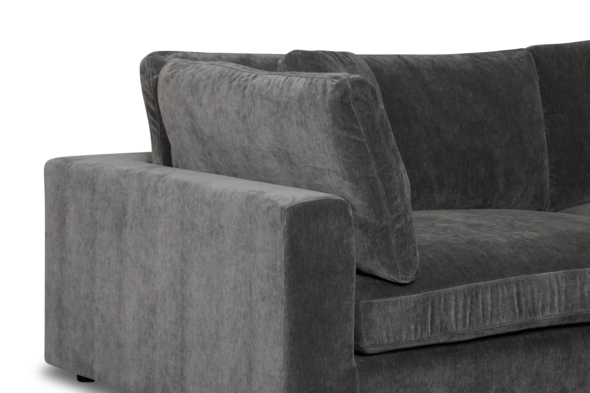Lounge Dark Gray Fabric 2-arm Right Facing Sectional