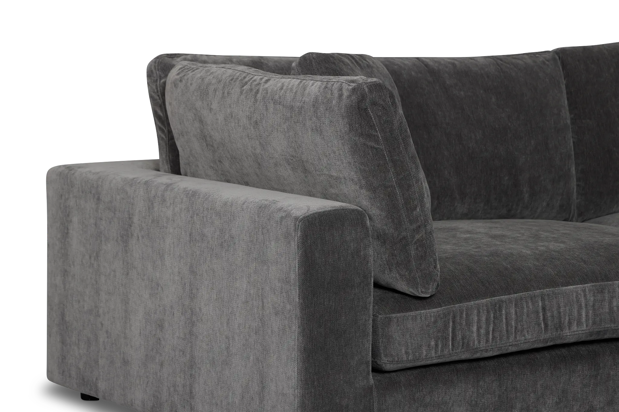 Lounge Dark Gray Fabric 2-arm Right Facing Sectional Lounge Dark Gray Fabric 2-arm Right Facing Sectional