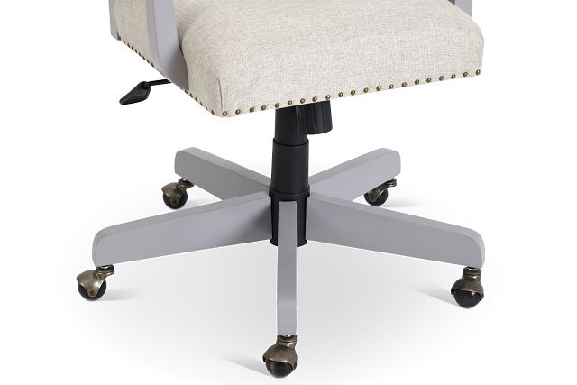 Newport Gray Wood Upholstered Desk Chair