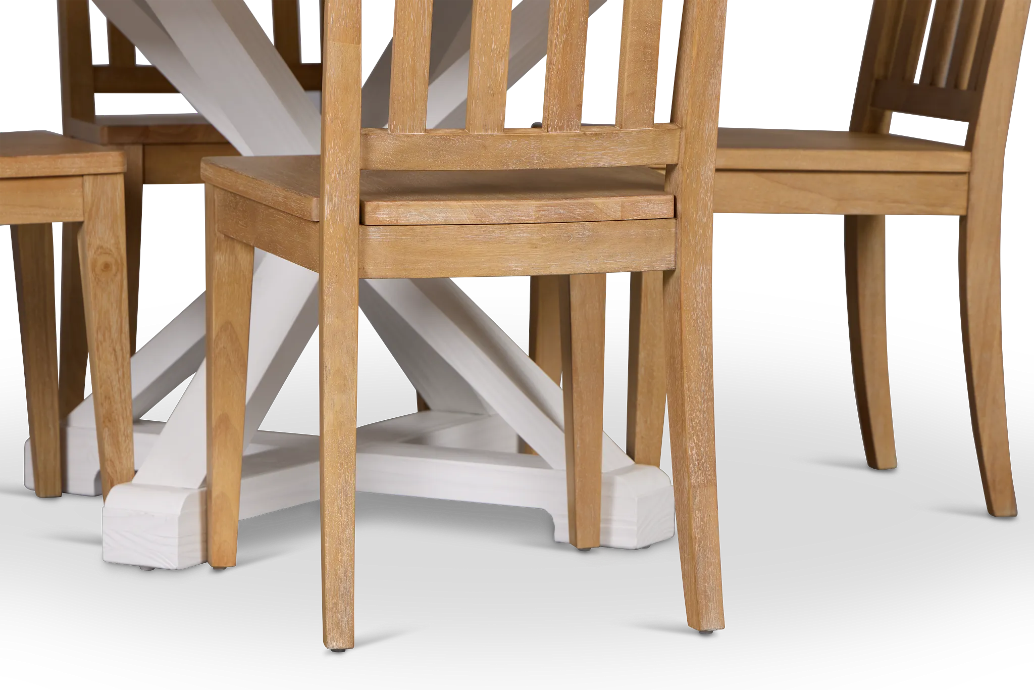 Nantucket Two-tone Light Tone Round Table & 4 Light Tone Chairs