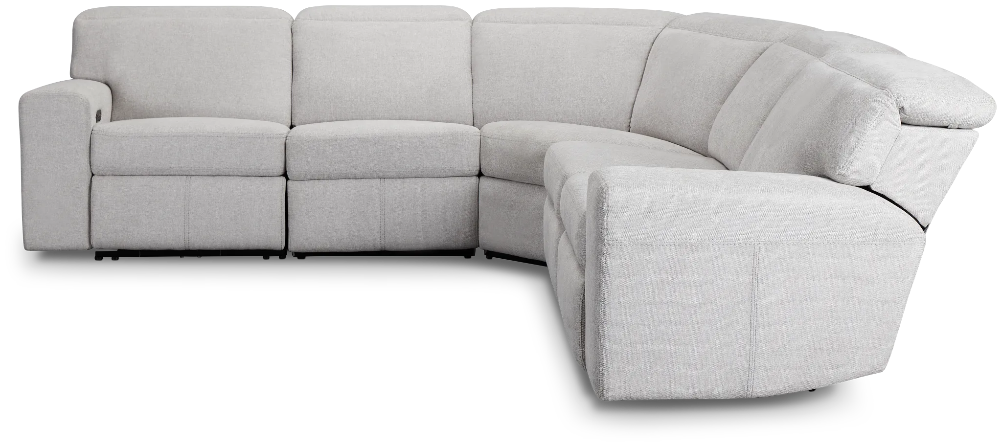 Callum Light Gray Fabric Small Two-arm Power Reclining Sectional