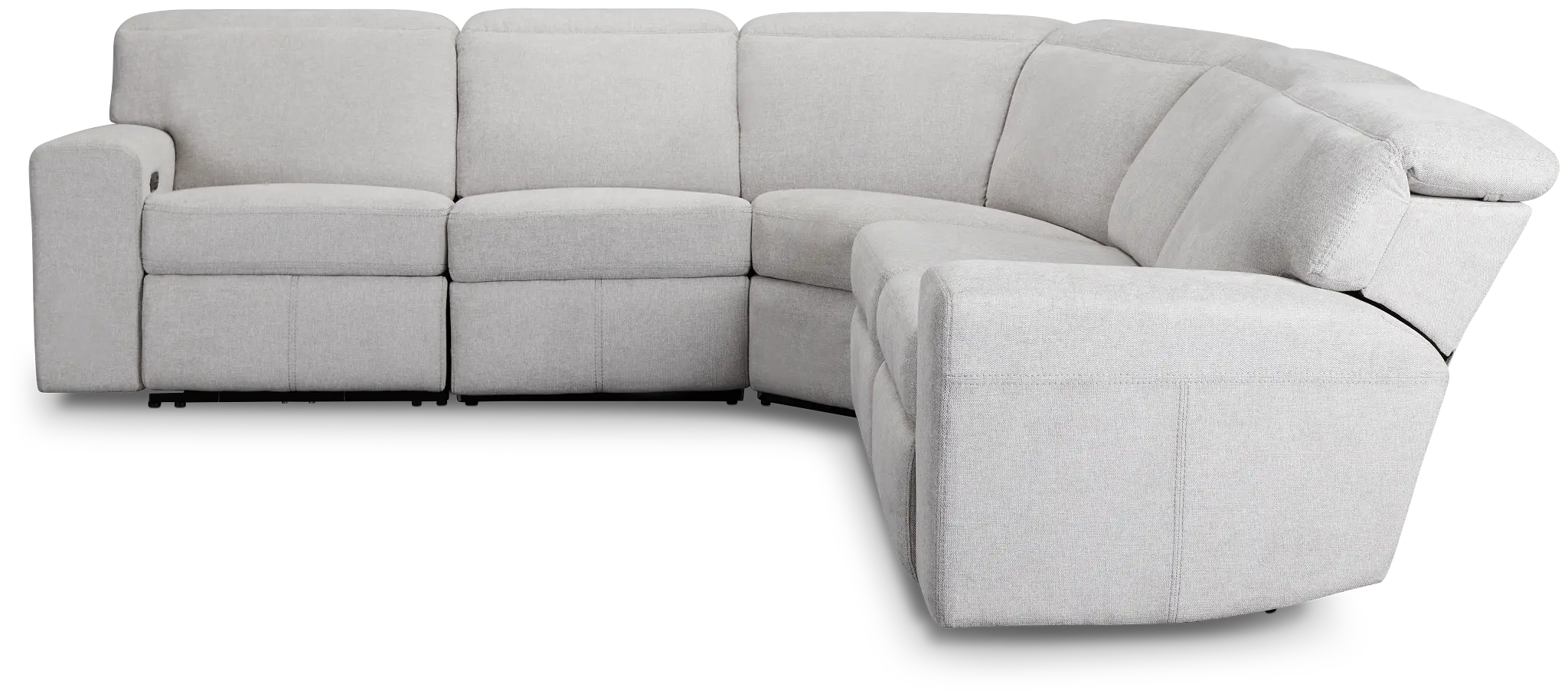 Callum Light Gray Fabric Small Two-arm Power Reclining Sectional Callum Light Gray Fabric Small Two-arm Power Reclining Sectional