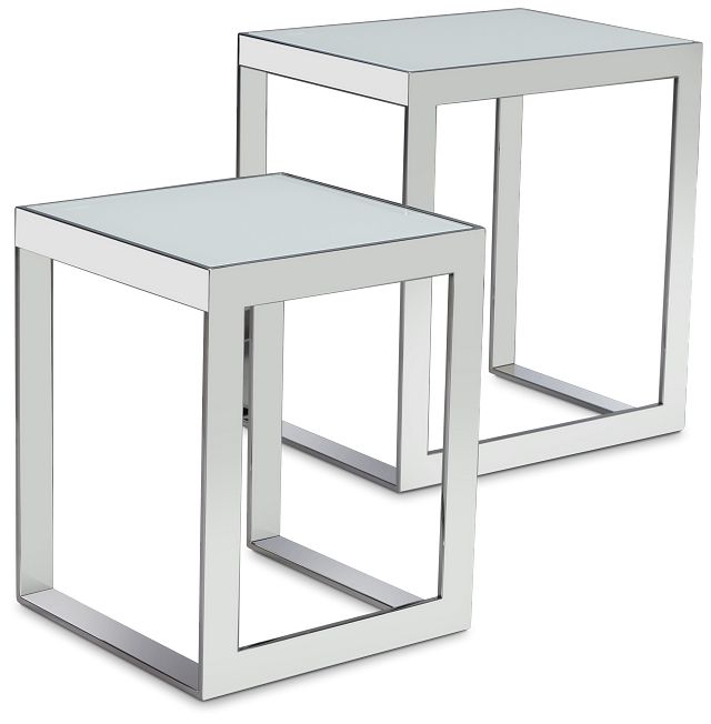 Nova White Set Of 2 Nesting End Table