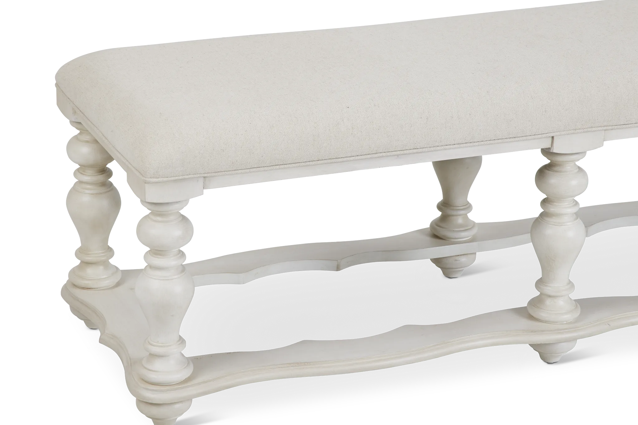 Savannah Ivory 83" Upholstered Dining Bench