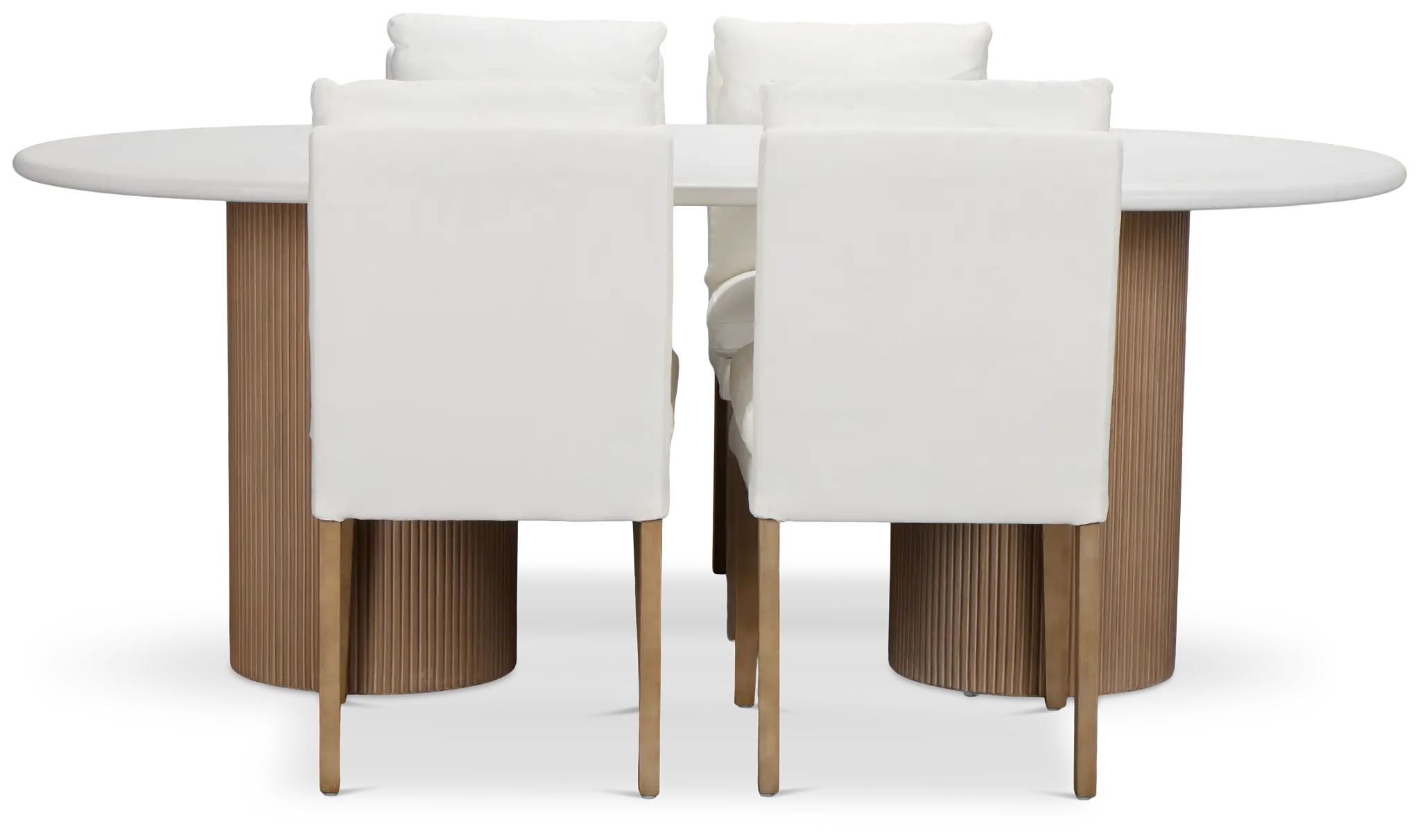 Bryant White Oval Table & 4 Upholstered Chairs Bryant White Oval Table & 4 Upholstered Chairs