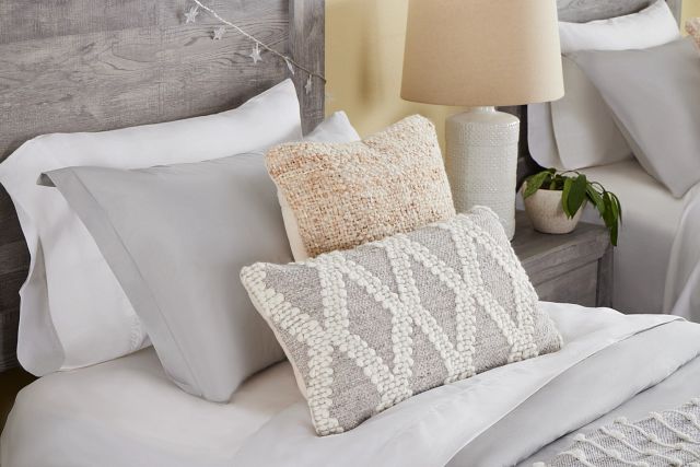 Neela Gray Lumbar Accent Pillow