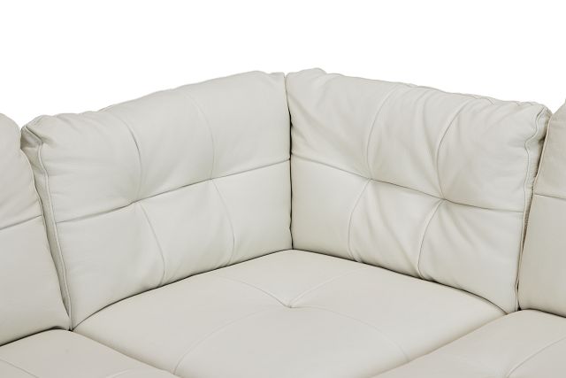 Rowan Light Beige Leather Large Right Chaise Sectional