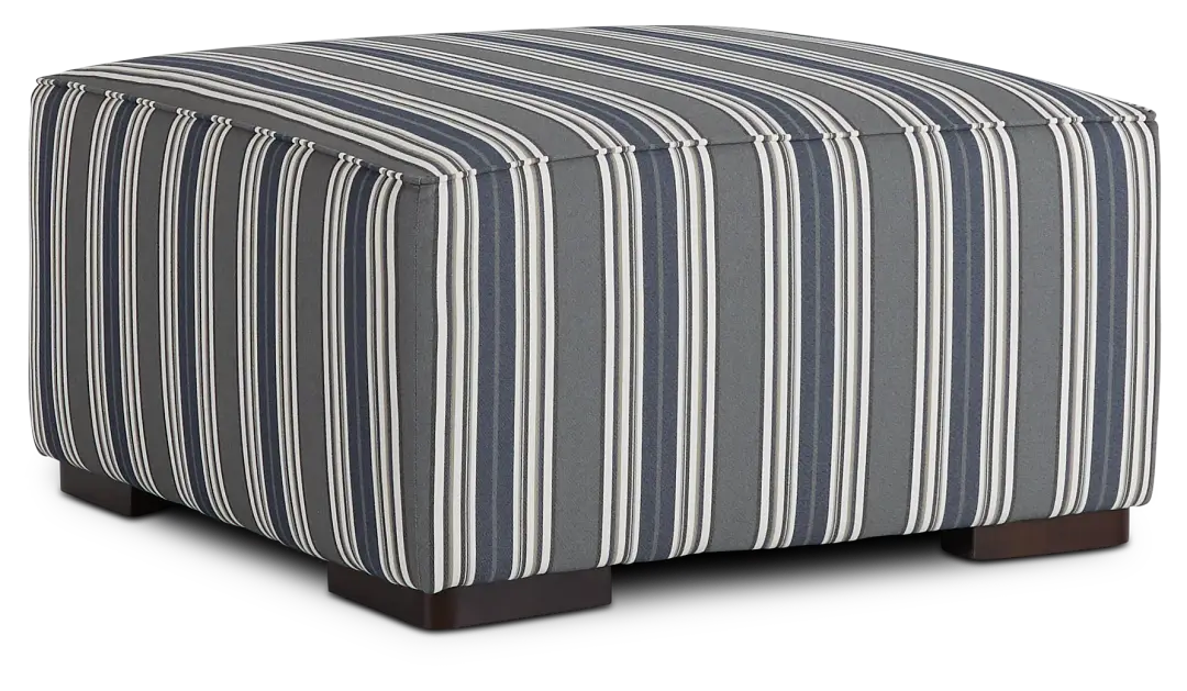 Amuse Blue Stripe Accent Ottoman Amuse Blue Stripe Accent Ottoman