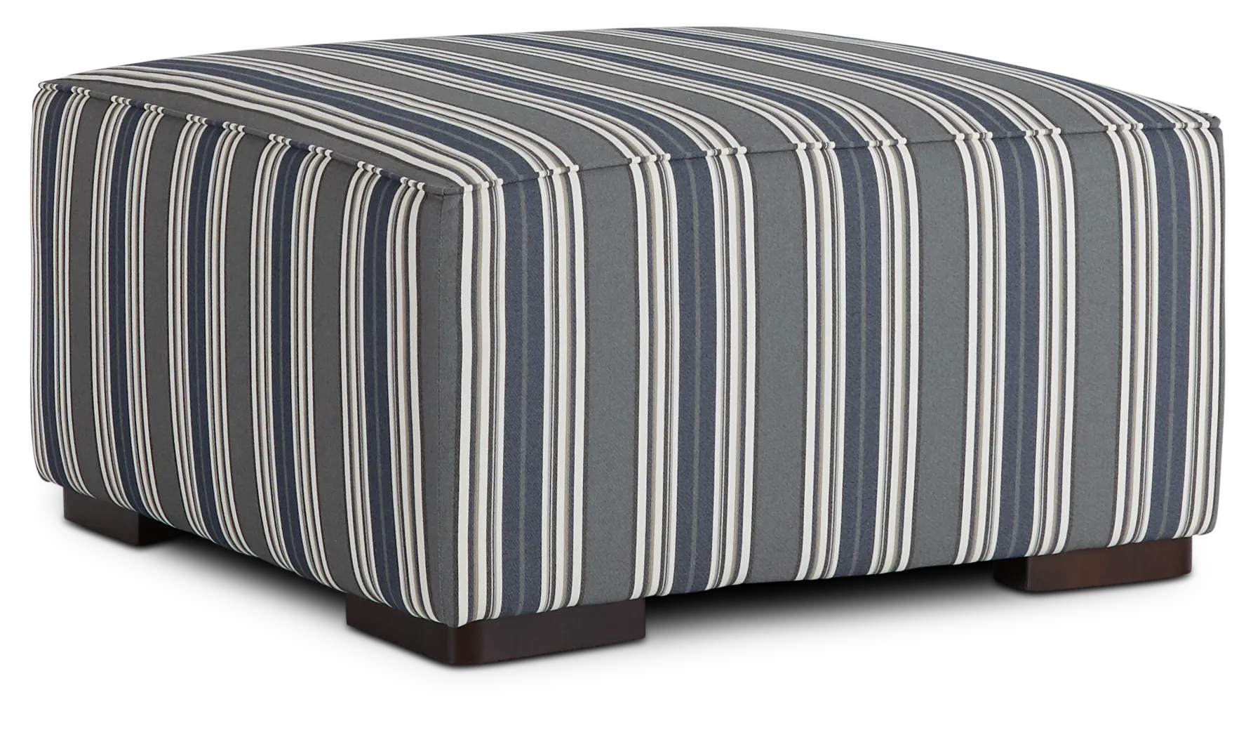 Amuse Blue Stripe Accent Ottoman