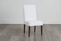 Harbor White Short Slipcover Chair With Medium-tone Leg