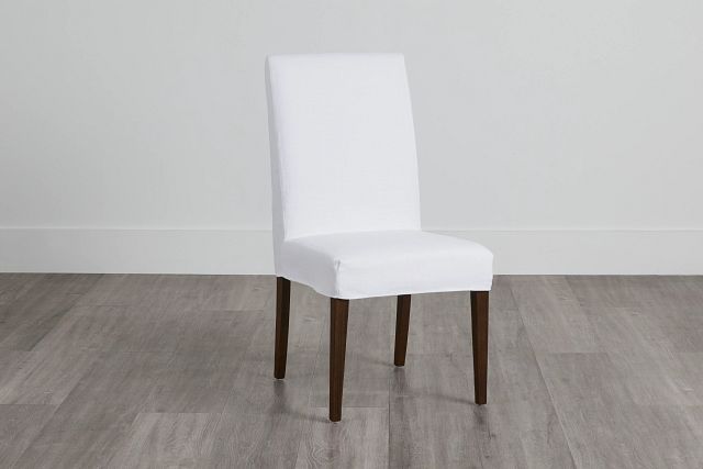 Harbor White Short Slipcover Chair With Medium-tone Leg (0)