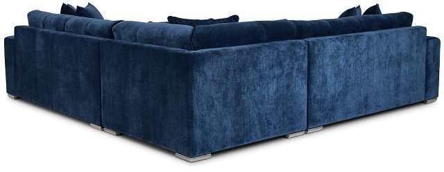 Brielle Blue Fabric Small Two-arm Sectional (4)