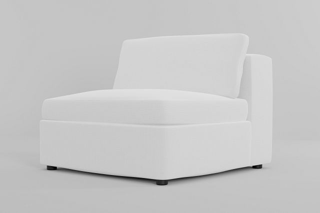 Destin Delray White Fabric Armless Chair