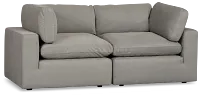 Grant Light Gray Fabric 2-piece Modular Sofa