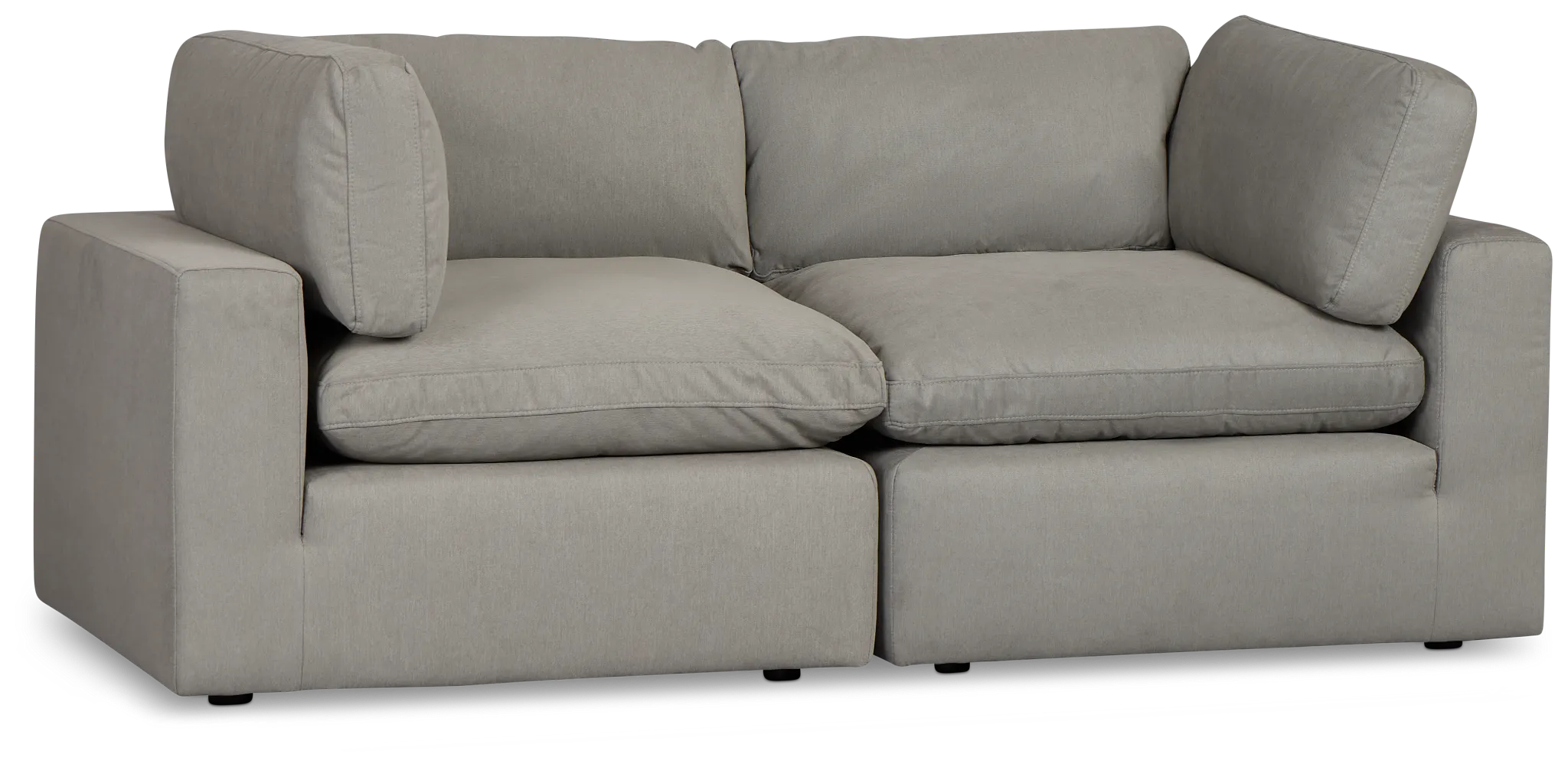 Grant Light Gray Fabric 2-piece Modular Sofa