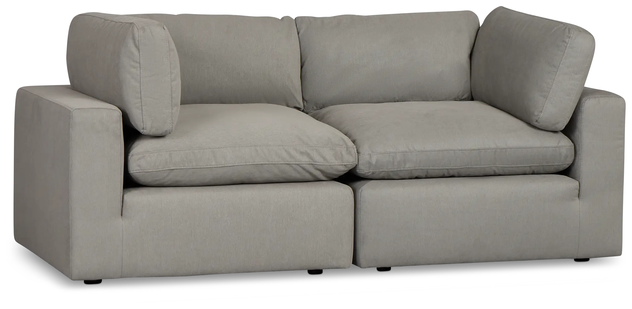 Grant Light Gray Fabric 2-piece Modular Sofa Grant Light Gray Fabric 2-piece Modular Sofa