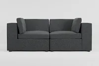 Destin Delray Dark Gray Fabric 2-piece Modular Sofa