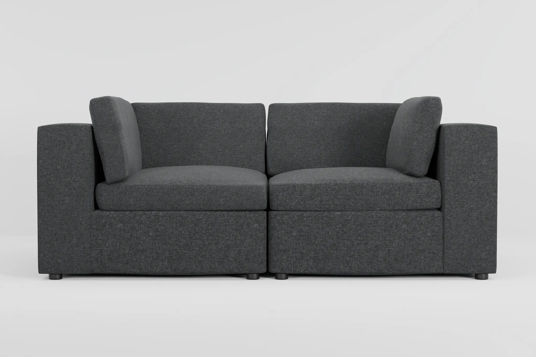 Destin Delray Dark Gray Fabric 2-piece Modular Sofa