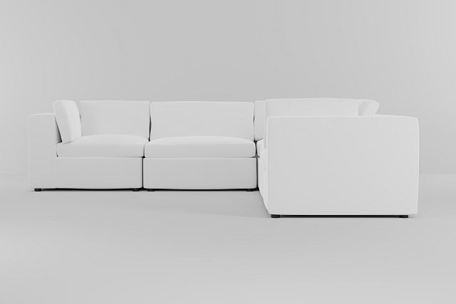 Destin Suave White Fabric 5-piece Modular Sectional