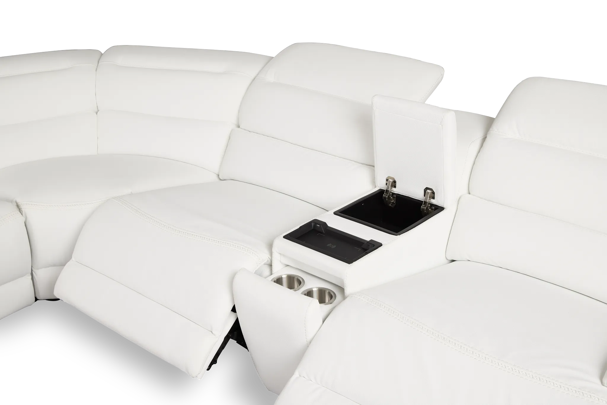 Jett White Micro Medium Triple Power 2-arm Sectional