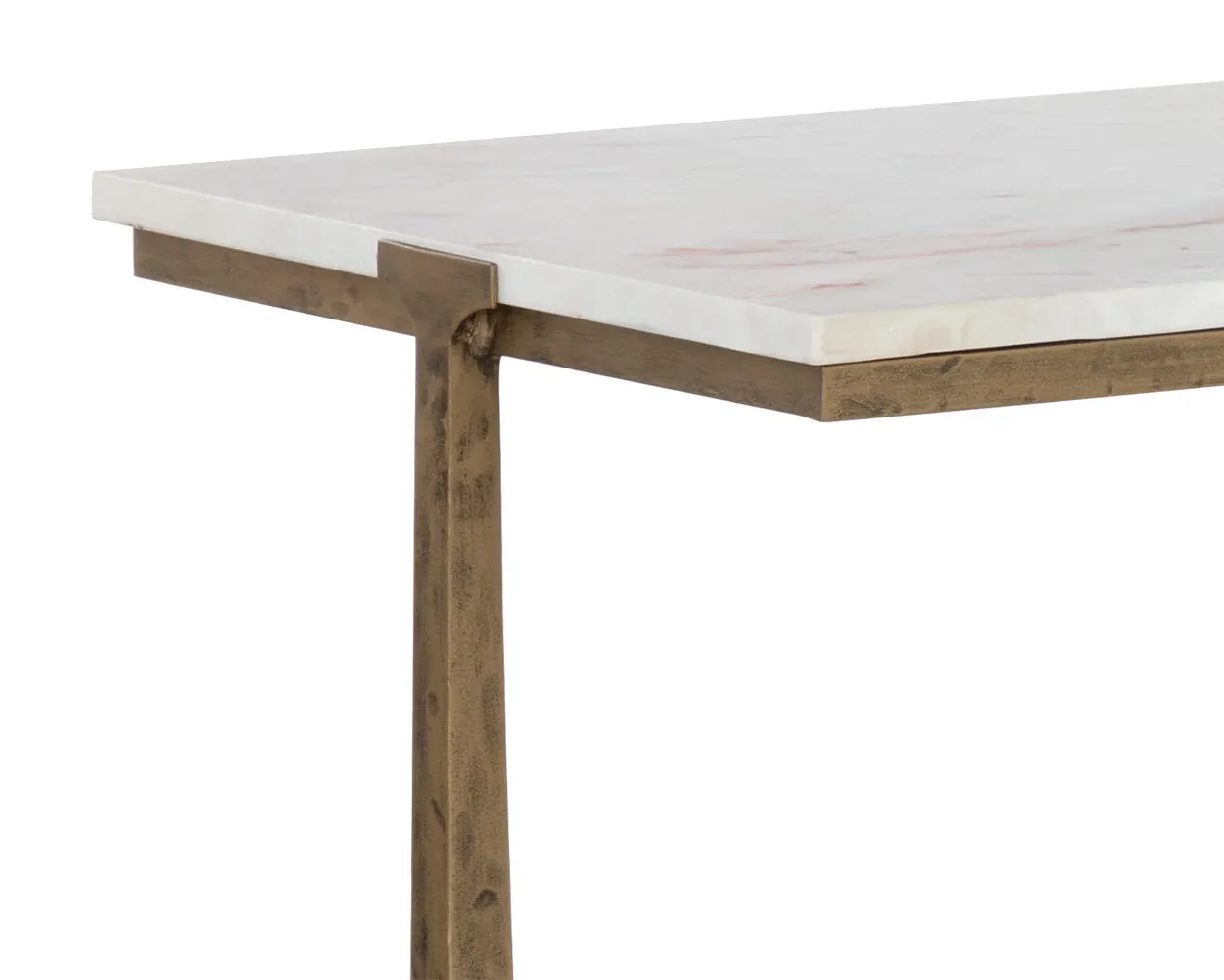 Cowart White Marble Console Table