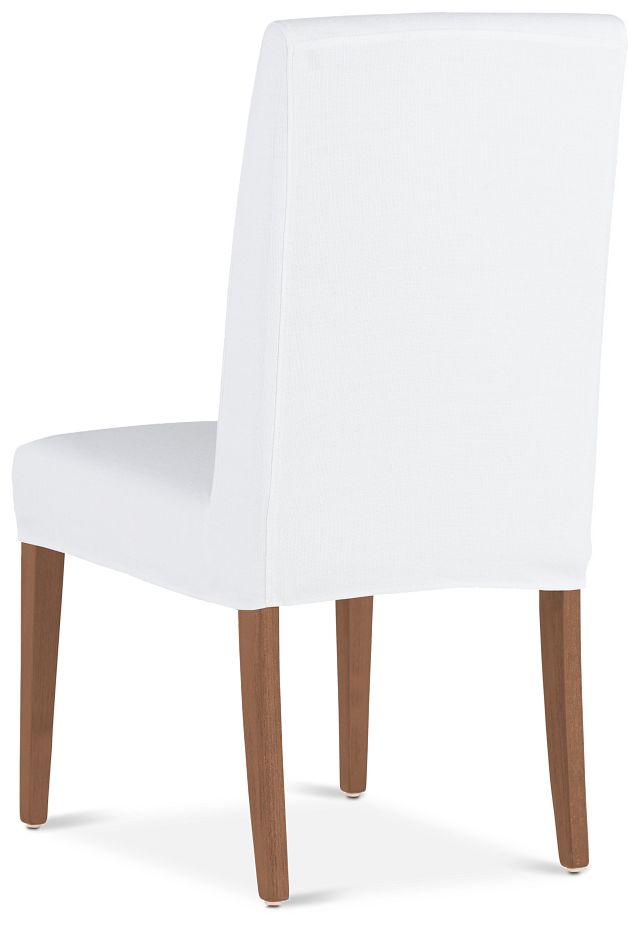 Harbor White Short Slipcover Chair With Light Tone Leg (4)