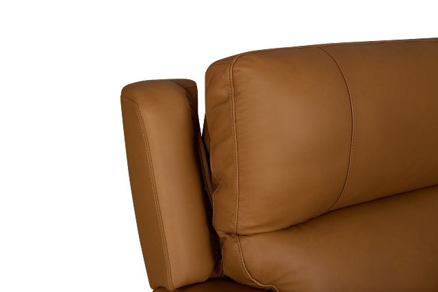 Summit Light Brown Lthr/vinyl Large Dual Power Reclining Two-arm Sectional