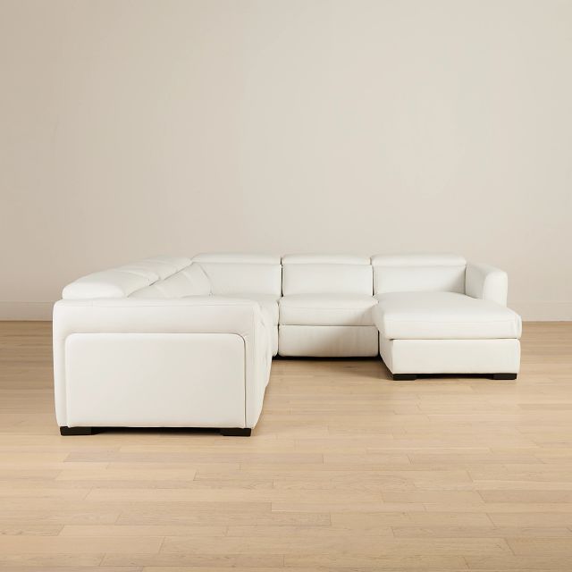 Melody White Storage Small Dual Power Right Chaise Sectional