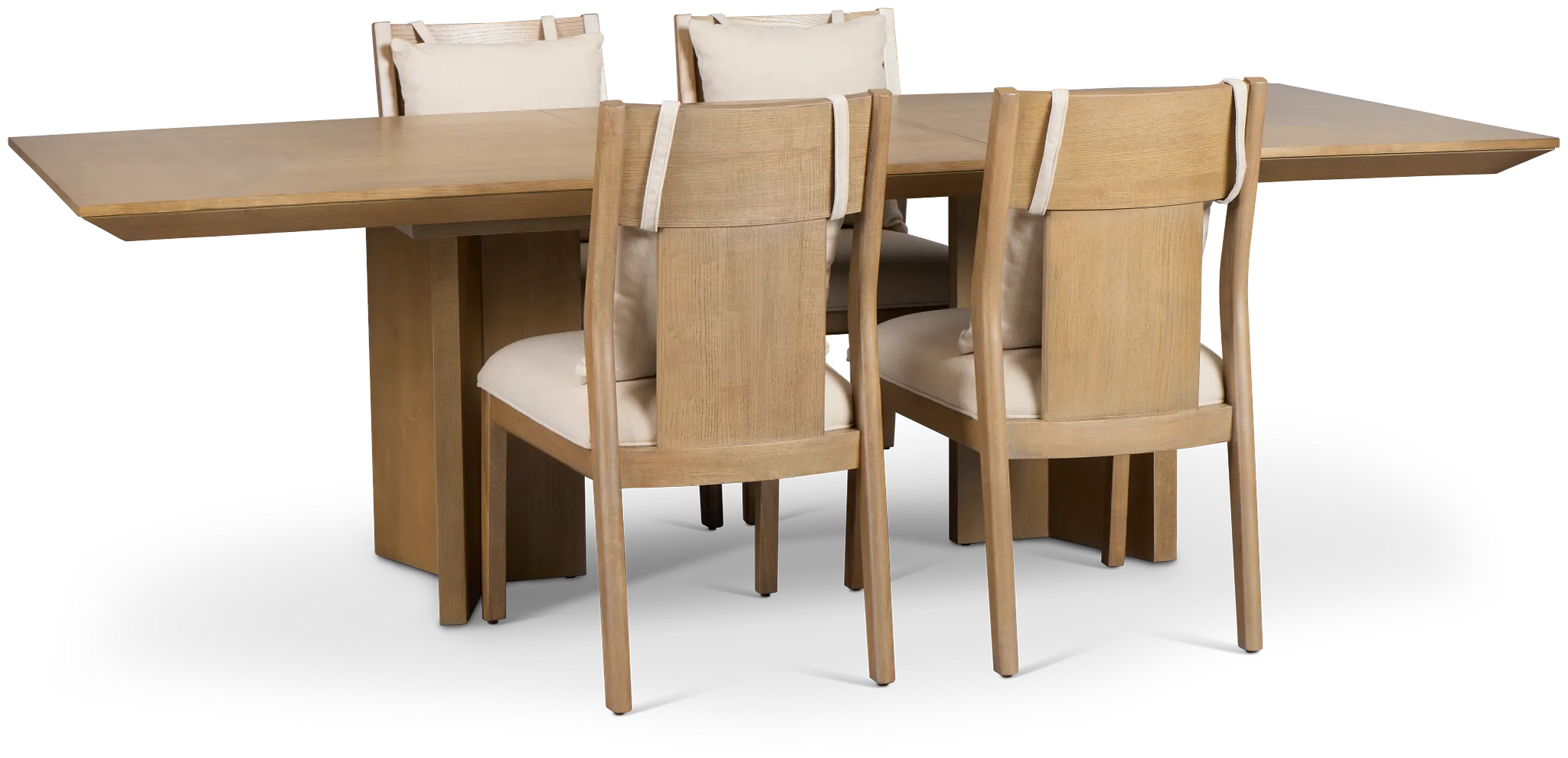 Pasadena Light Tone Rectangular Table & 4 Upholstered Chairs