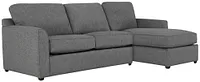 Asheville Gray Fabric Right Chaise Sectional