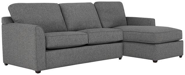 Asheville Gray Fabric Right Chaise Sectional