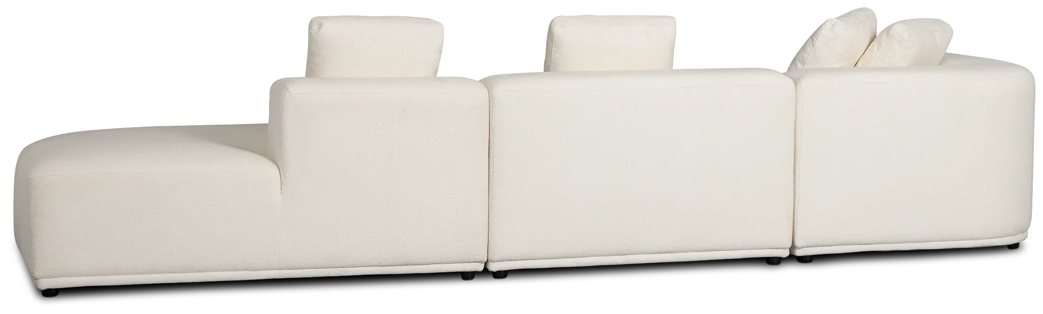 Catalina White Fabric Small Left Chaise Sectional