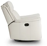 Aiden Light Gray Leather Swivel Glider Recliner