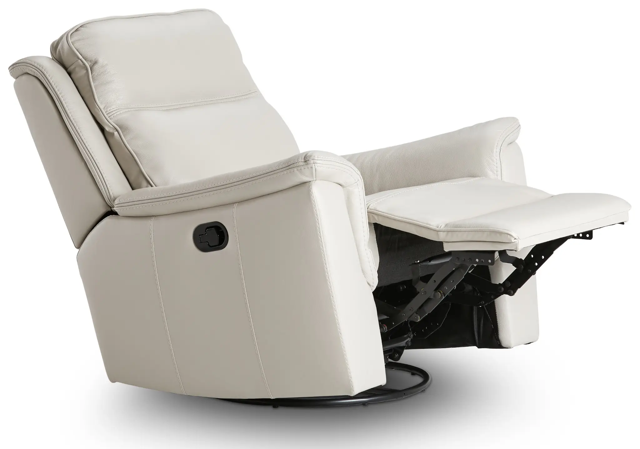 Aiden Light Gray Leather Swivel Glider Recliner Aiden Light Gray Leather Swivel Glider Recliner