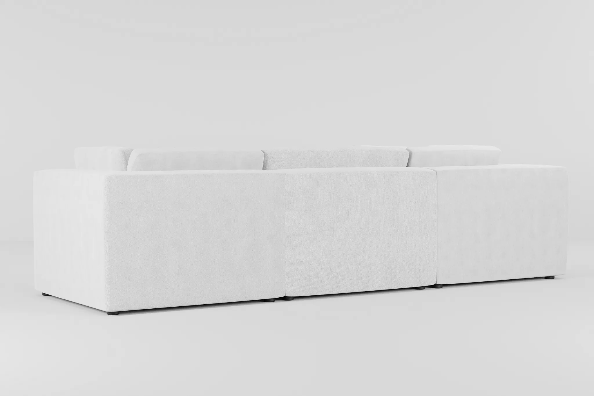 Destin Revenue White Fabric 5pc Bumper Sectional
