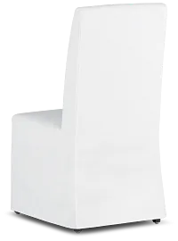 Harbor White Long Slipcover Chair With Dark-tone Leg