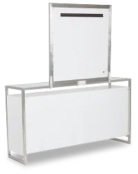 Miami White Dresser & Mirror