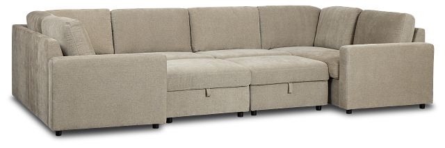 Addie Gray Fabric 8-piece Pit Storage Sectional