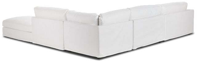 Cozumel White Fabric 5-piece Right Facing Bumper Sectional